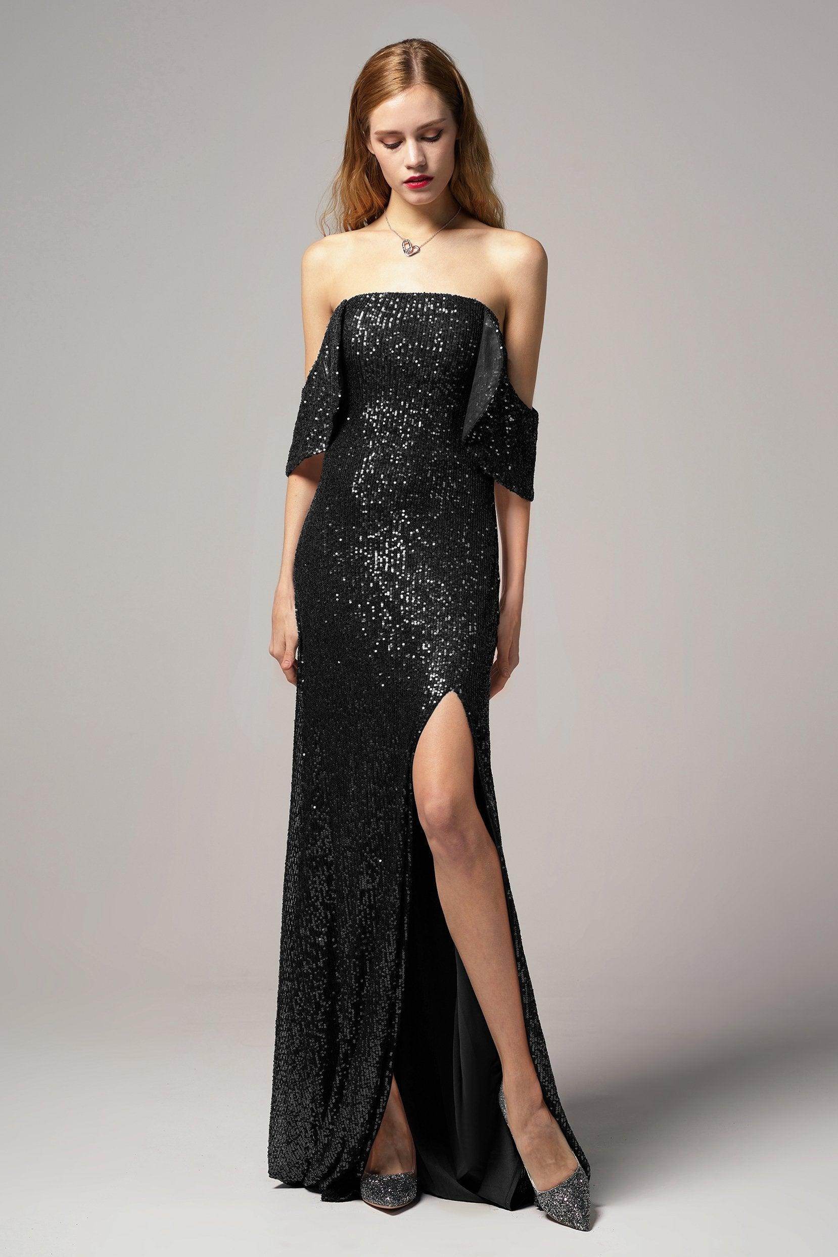 Sheath-Column Floor Length Sequined Dress CB0405 - COCOMELODY